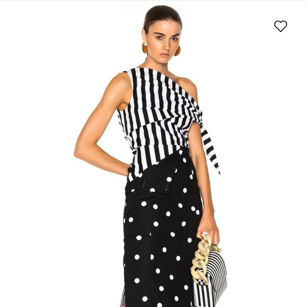Monse Striped One Shoulder Blouse